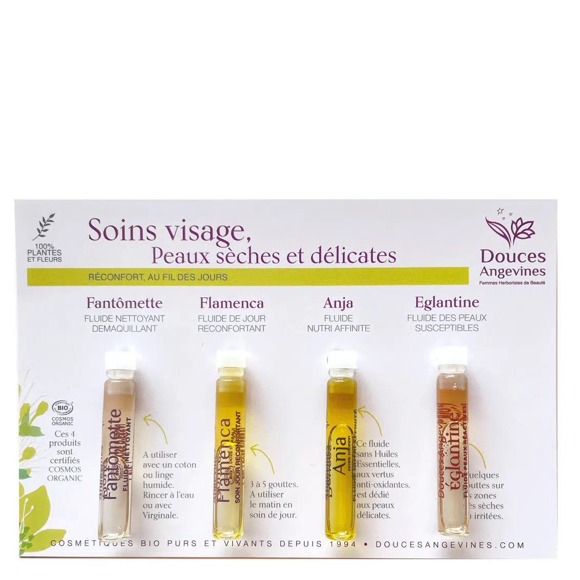 Doses essai fluide visage peau sèche sensible