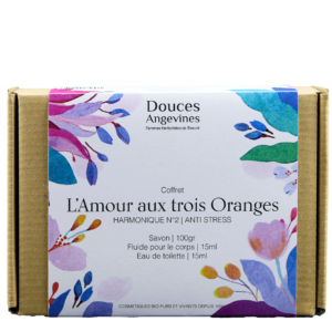 Coffret L'Amour aux trois Oranges : savon, eau de toilette et fluide pour le corps