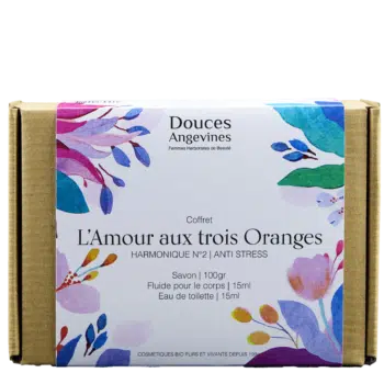 Coffret L'Amour aux trois Oranges : savon, eau de toilette et fluide pour le corps