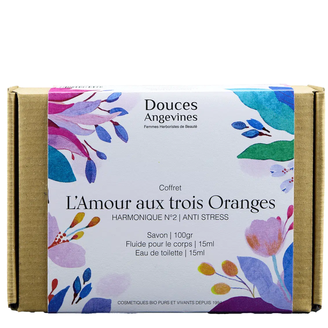 Coffret L'Amour aux trois Oranges : savon, eau de toilette et fluide pour le corps